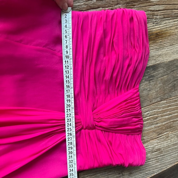 Coast Hot Pink Chiffon Bridesmaid Dress – Ruched Bodice, Size 10 UK - Picture 9 of 10